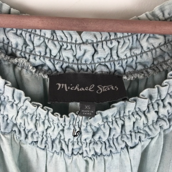 NWOT Anthropologie Michael Stars‎ Off the Shoulder Chambray Dress Size XS - Picture 7 of 10